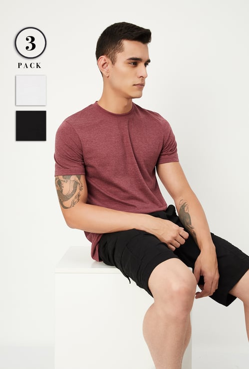 Men Solid T-shirt - Pack of 3