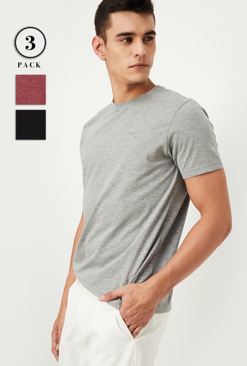 Men Solid T-shirt - Pack of 2