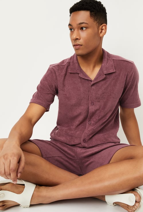 Men Textured Lounge Shirt
