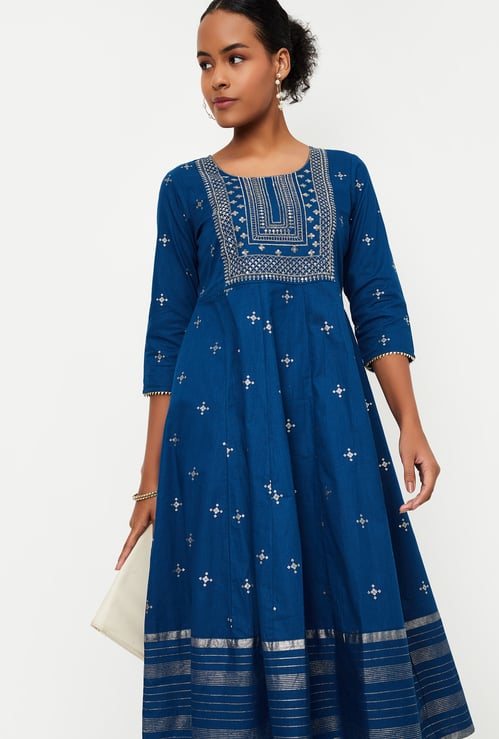 Kalki x Max Women Embroidered Yoke Kalidar Kurta