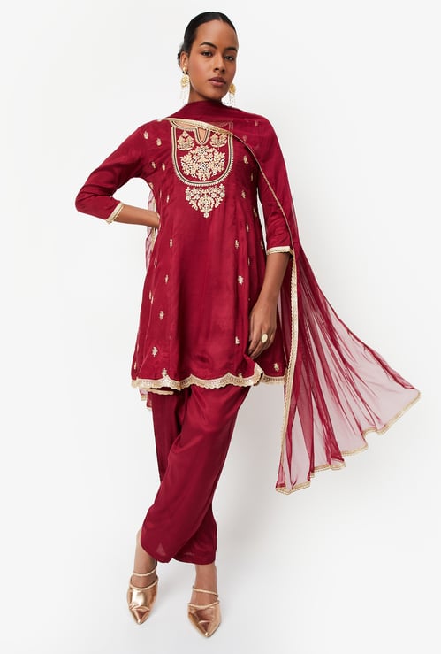 Kalki x Max Women Embroidered A-Line Kurta Set