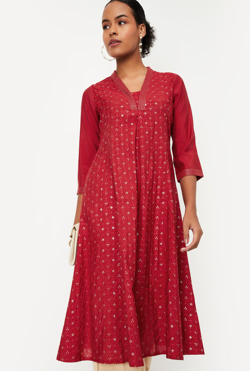 Kalki x Max Women Embroidered Kalidar Kurta