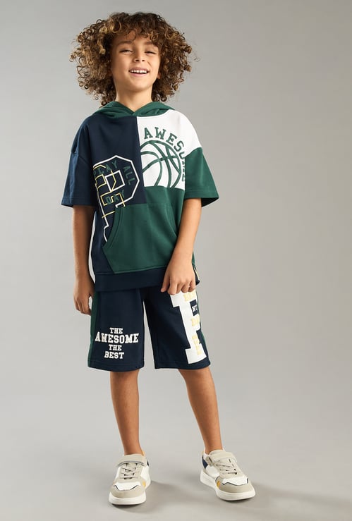 Boys Graphic Printed Shorts Set