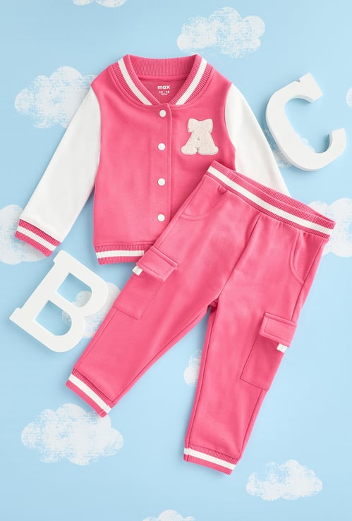 Girls Varsity Jacket with Joggers Set