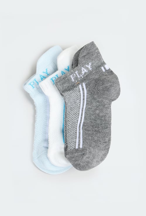 Boys Striped Ankle Length Socks - Pack of 3