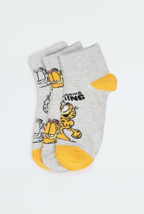 Girls Garfield Printed Socks - Pack of 3
