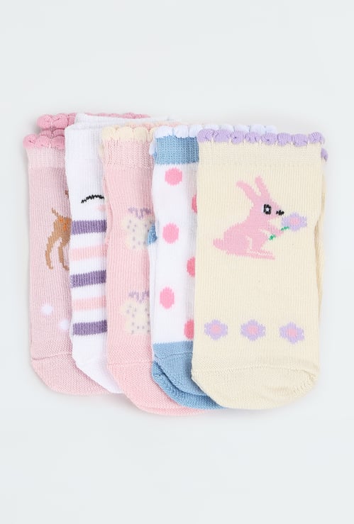 Girls Assorted Ankle Length Socks - Pack of 5