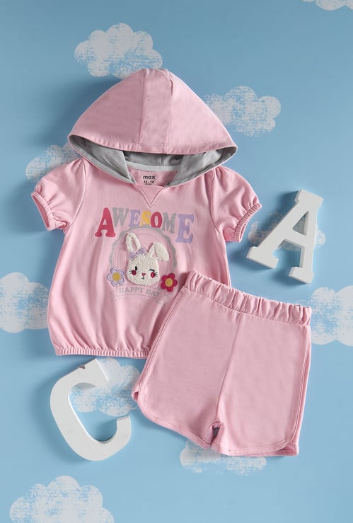 Girls Applique Shorts Set