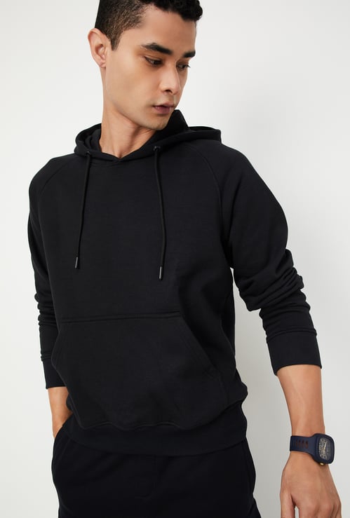 Men Solid Hooded Sweatshirt