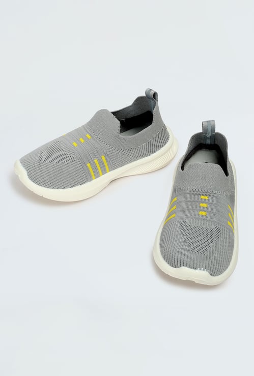 Boys Striped Slip-On Sports Shoes