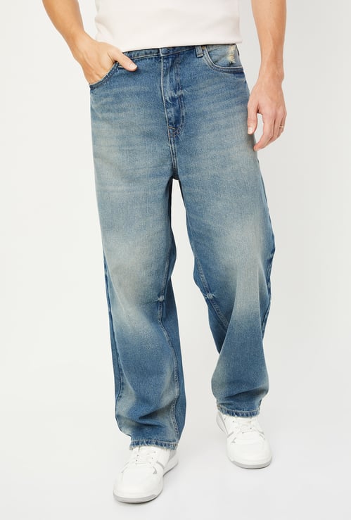 Men Faded Loose Fit Jeans