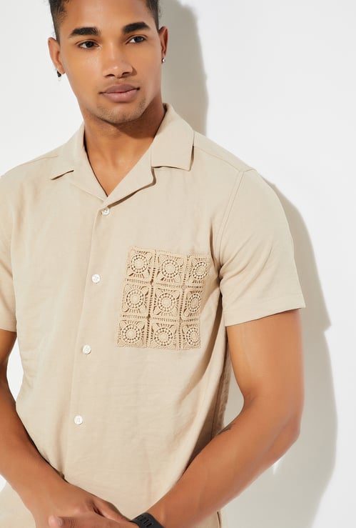 URB_N Men Resort Shirt with Crochet Pocket