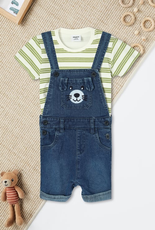Boys Denim Dungaree with T-shirt