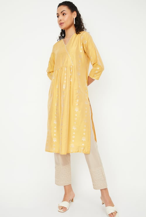 Women Foil Printed Angarkha Kurta