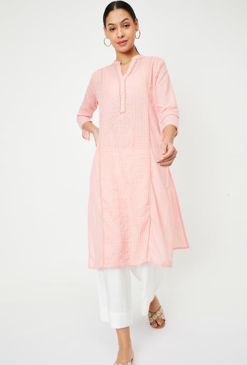 Women Pintuck Kurta with Pocket