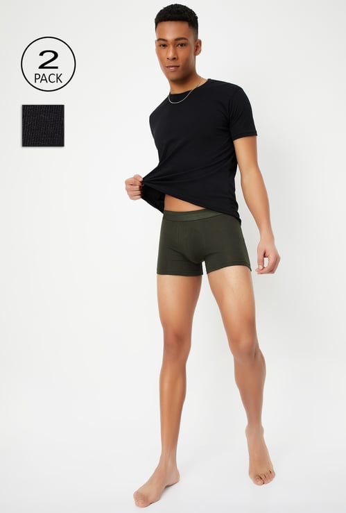 Men Solid Trunks - Pack of 2