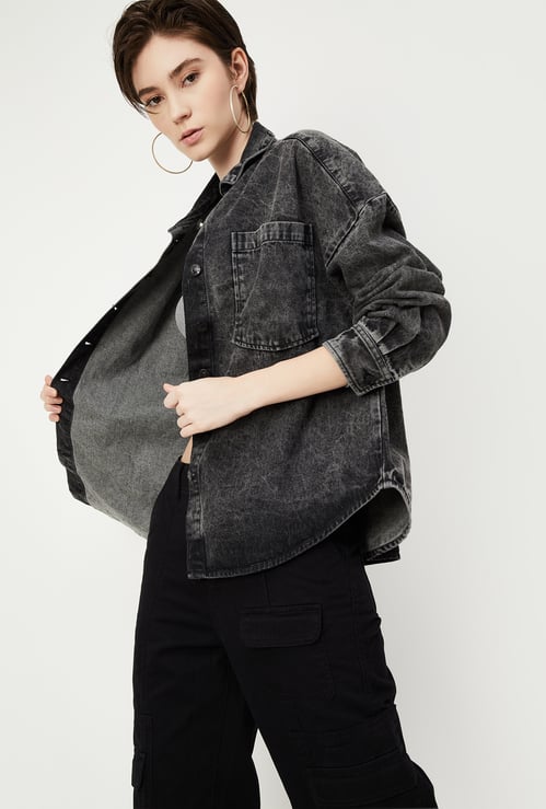 Women Washed Denim Shirt