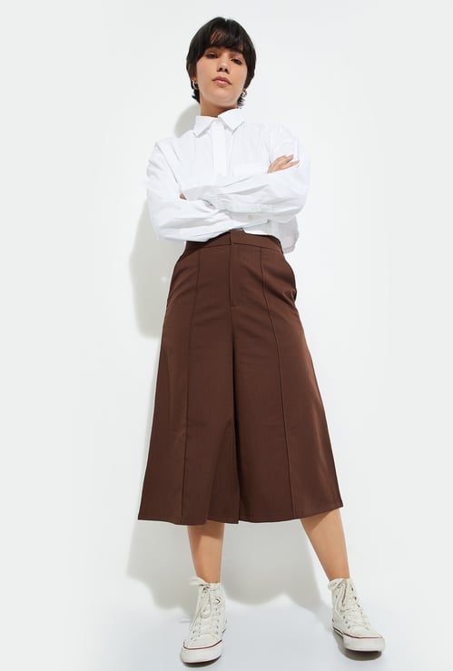 ALAYA F x URB_N Women Solid Flared Trousers