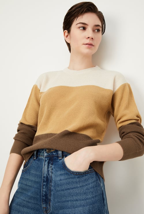 Women Colourblocked Sweater