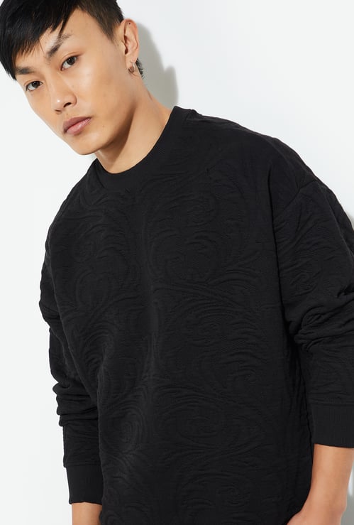 URB_N Men Oversized Textured Sweatshirt