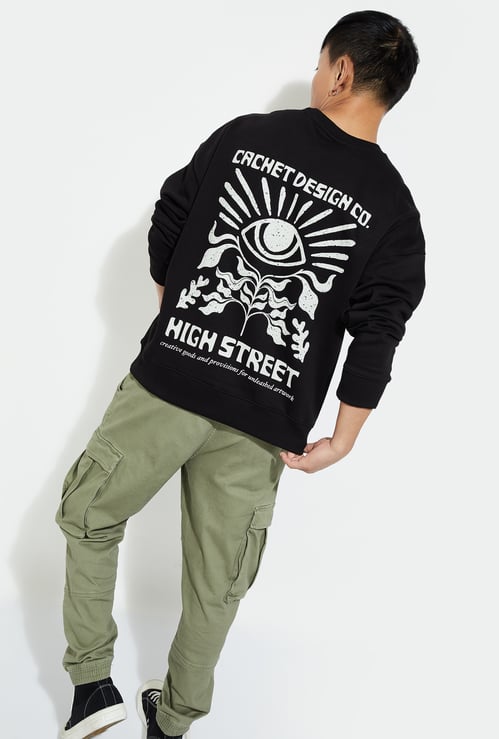 URB_N Men Back Printed Oversized Sweatshirt