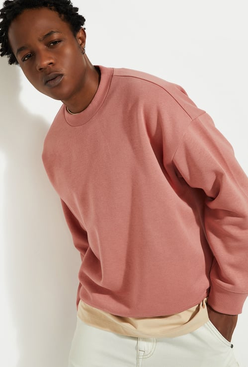 URB_N Men Oversized Solid Sweatshirt