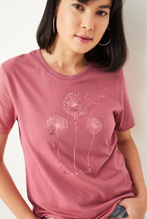 Women Metallic Printed T-shirt
