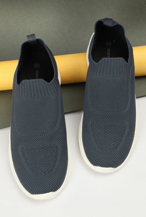 Men Mesh Panelled Slip-On Shoes