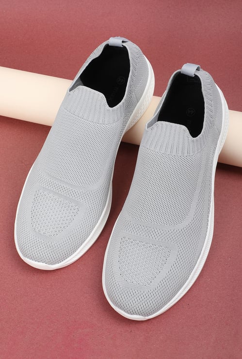 Men Mesh Panelled Slip-On Shoes