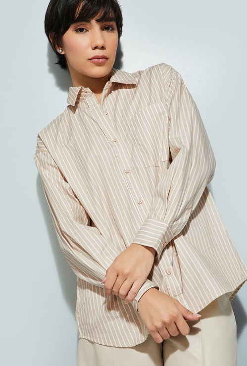 URB-N Women Striped Oversized Shirt