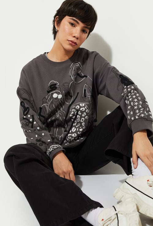 ALAYA F x URB_N Women Printed Sweatshirt