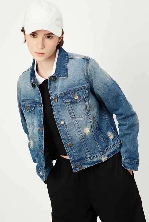 Women Distressed Denim Jacket