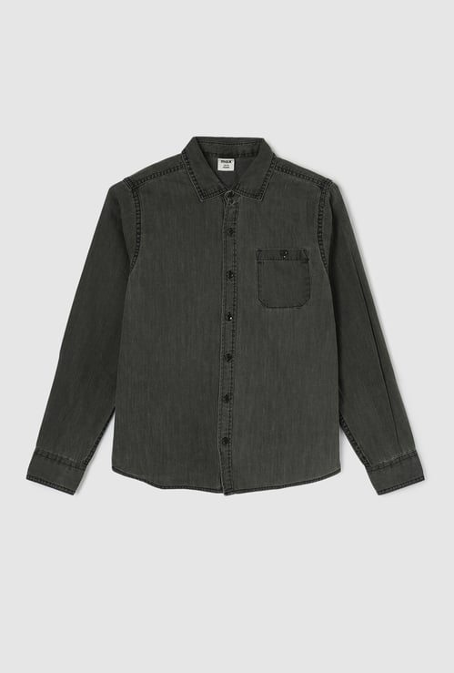 Boys Washed Denim Shirt