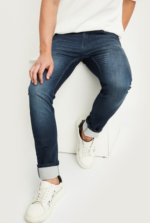 Men Skinny Fit Washed Jeans