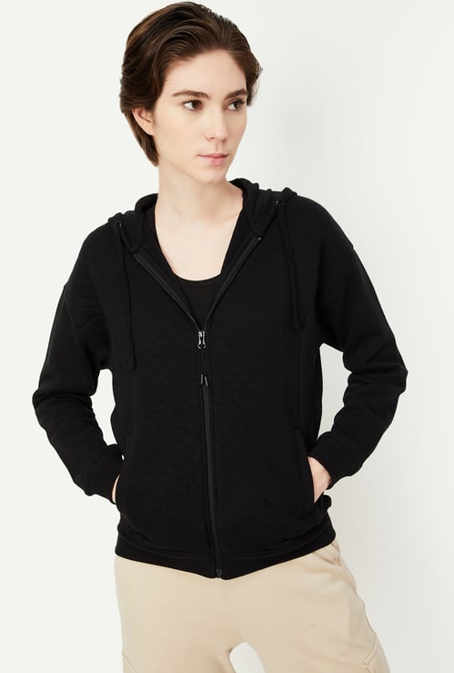 Women Quilted Hooded Sweatshirt