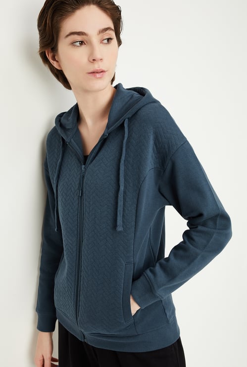 Women Quilted Hooded Sweatshirt