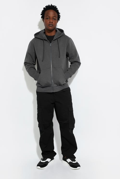 URB_N Men Solid Hooded Sweatshirt