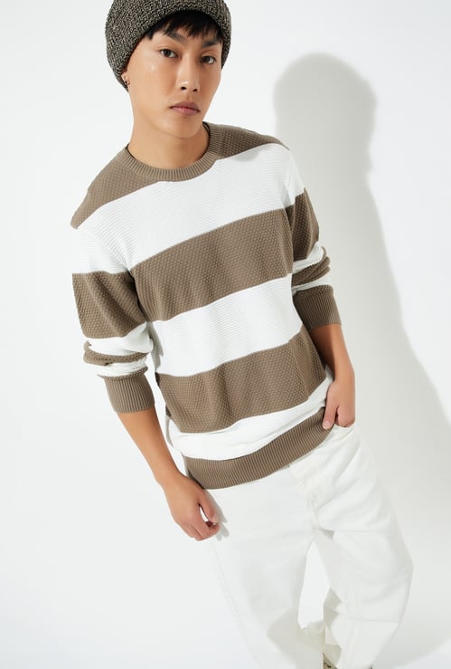 URB_N Men Striped Sweater