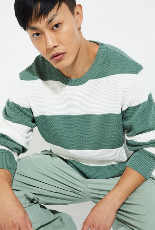 URB_N Men Striped Sweater