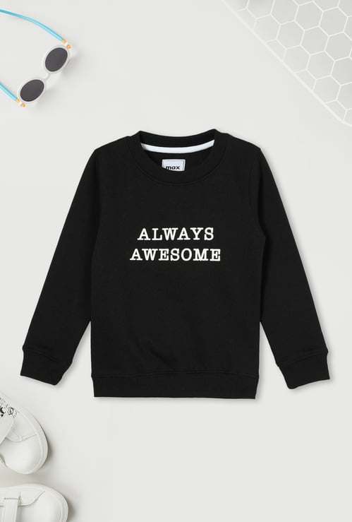 Girls Typographic Printed Sweatshirt