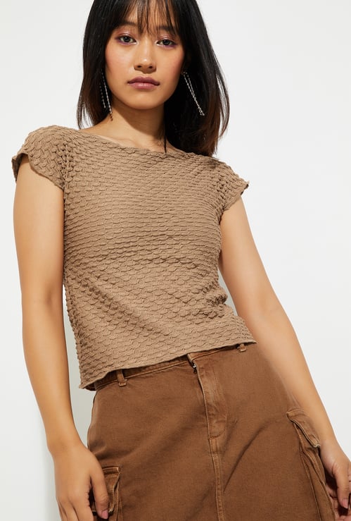 ALAYA F x URB_N Women Textured T-shirt