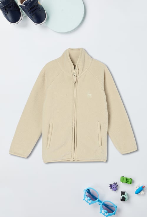 Boys Textured Front-Open Jacket