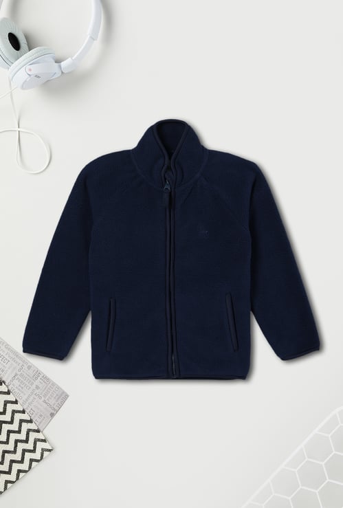 Boys Solid Fleece Jacket