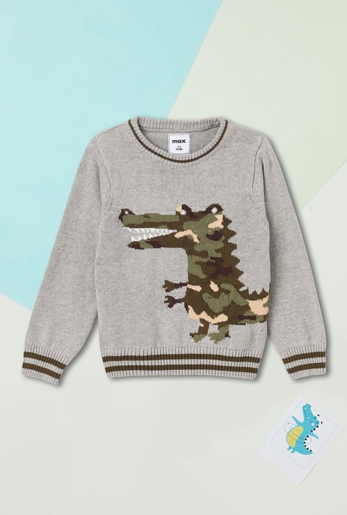Boys Alligator Print Sweater