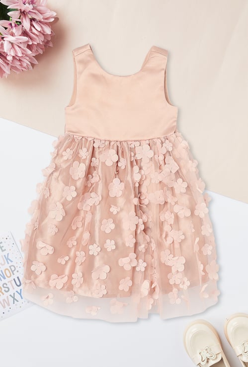 Girls Applique Fit & Flare Dress