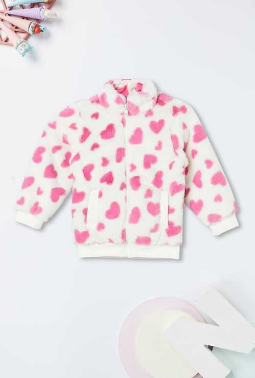 Girls Printed Fleece Jacket