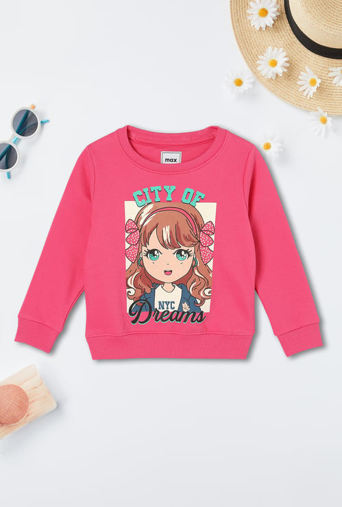 Girls Graphic Printed Sweatshirt