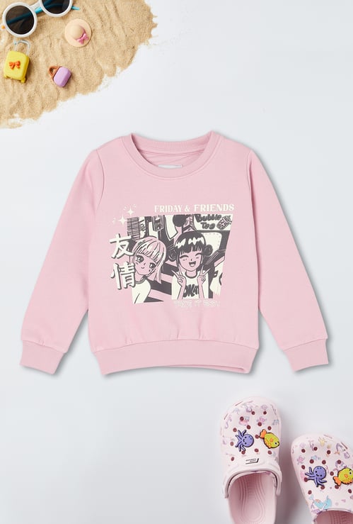 Girls Graphic Printed Sweatshirt