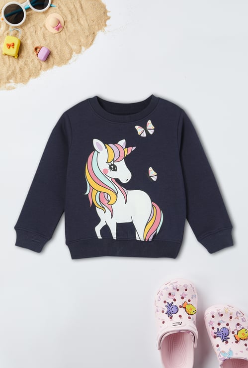 Girls Unicorn Printed Sweatshirt