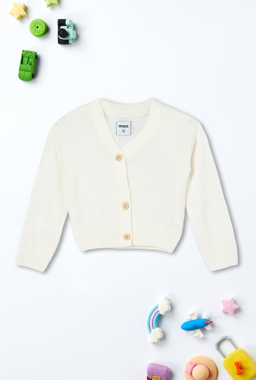 Girls Solid Cardigan